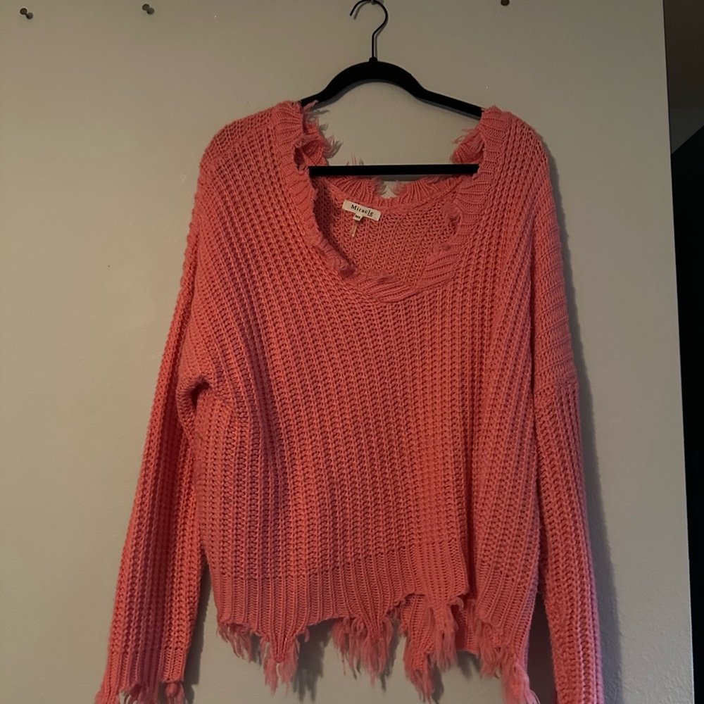 Distressed Pink Sweater